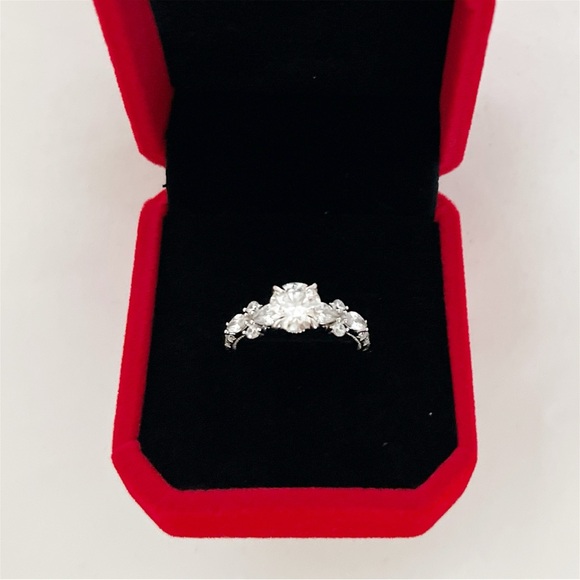❤️ LOW START!!! NEW!!!MOISSANITE 1.20 Carat Round Brilliant Cut Ring Size 7.0mm - Picture 8 of 9
